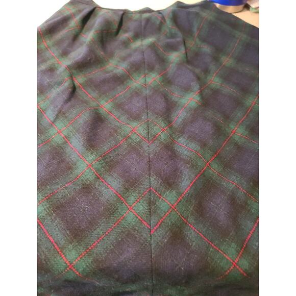 Vintage Pendleton green blue plaid long wool skirt with pockets - 8 - Picture 6 of 6